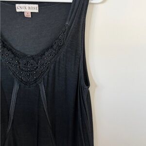 Knox Rose Women's Elegant Black Tunic Tank Top